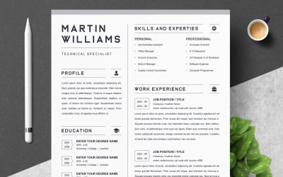 Resume Template Design CV Template Layout
