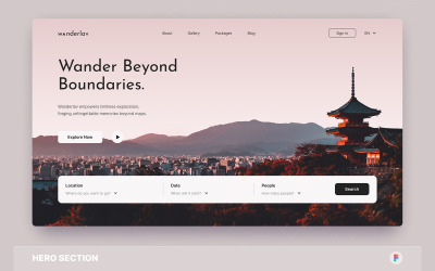 Wanderlav - Travel Agency Hero Section Figma Template