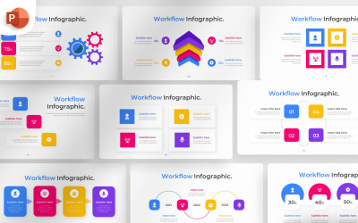 Arbetsflöde PowerPoint Infographic mall