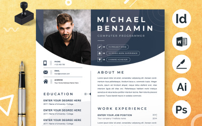 Layout del modello di curriculum moderno e creativo
