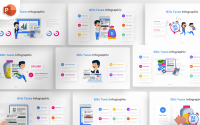 Modèle d&amp;#39;infographie PowerPoint sur les taxes