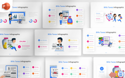 Modèle d&amp;#39;infographie PowerPoint sur les taxes