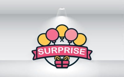 Palloncini a sorpresa Negozio di articoli da regalo Logo Template vettoriale