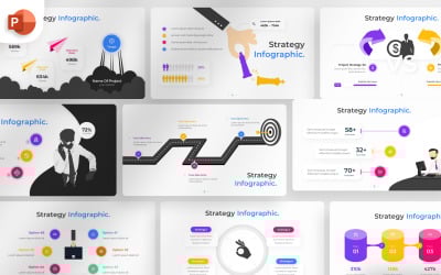 Plantilla de infografía de PowerPoint sobre estrategia
