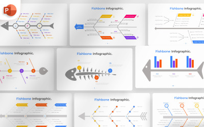 Шаблон инфографики Fishbone PowerPoint