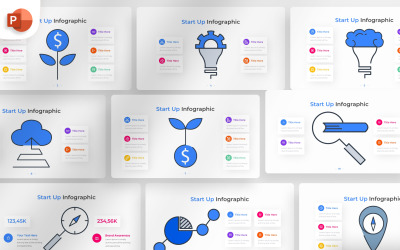 Szablon infografiki programu PowerPoint dla start-upu