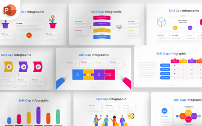 Szablon infografiki programu PowerPoint dotyczący luki w umiejętnościach