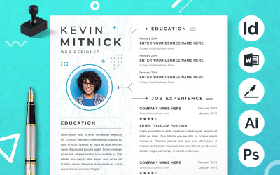 Творчий сучасний шаблон резюме MS Word Apple Pages Layout