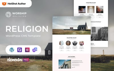 Uctívání - Náboženství WordPress Téma Elementor