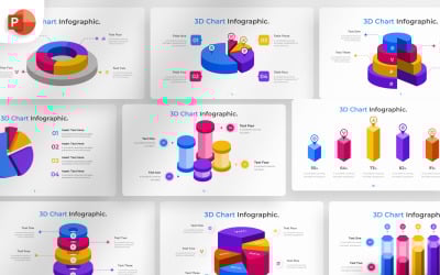 Wykres 3D Szablon infografiki programu PowerPoint