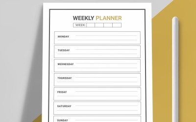 Afdrukbare sjabloonindeling van de wekelijkse planner