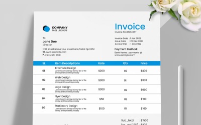 Clean &amp;amp; Modern Invoice Template