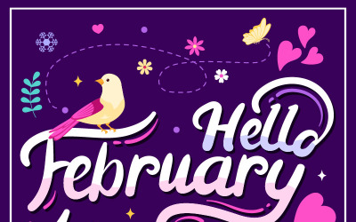 16 Hej februari månad Illustration