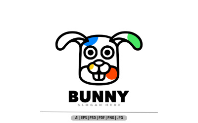 Logo de conception de symbole de ligne de lapin