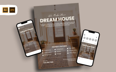 Modèle de Flyer publicitaire de maison de rêve
