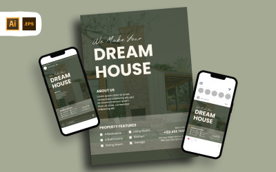 Шаблон флаера о недвижимости Dream House