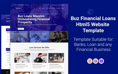Buz Financiële Leningen - Html5-websitesjabloon Financiële en hypotheeksectoren