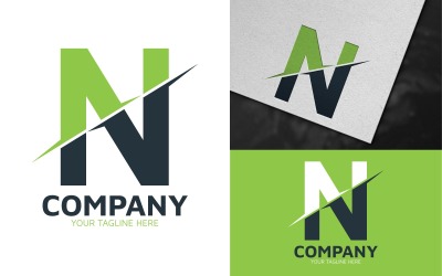 Design profissional de modelo de logotipo com letra N