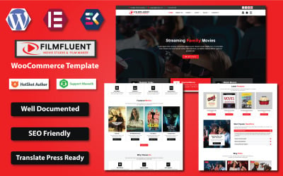 Film Fluent — шаблон WooCommerce Elementor для киностудии и кинопроизводителя