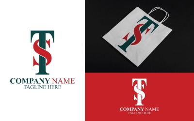 Kreatives TS-Buchstaben-Logo-Vorlagendesign