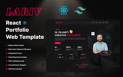 Lariv – React js portfólió websablonja