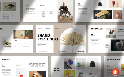 Modello Powerpoint digitale del portfolio del marchio