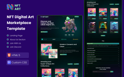 Monster NFT - Modello di pagina di destinazione HTML del mercato NFT