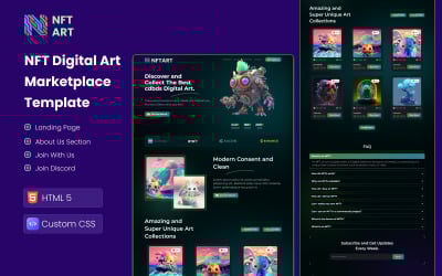 Monster NFT - Modelo de página de destino HTML do NFT Marketplace