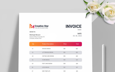 Orange gradient fakturamall