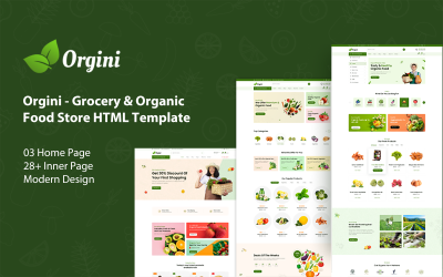Orgini - HTML-mall för livsmedelsbutik och ekologisk mataffär