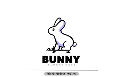 Tavşan basit maskot logosu tasarımı illüstrasyonu