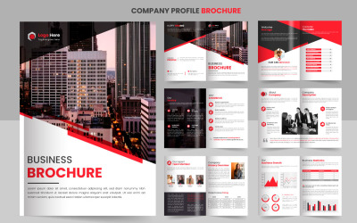 Concepto de diseño de plantilla de folleto y perfil de empresa corporativa vectorial
