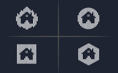 Huis geluidsgolf huis logo ontwerpsjabloon