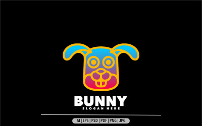 Kaninchen-Gradienten-Design-Logo-Vorlage