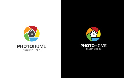 Plantilla de diseño de logotipo abstracto de Photo Home