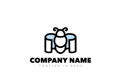 Bee paper symbol logo design