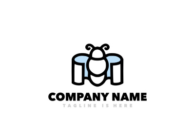 Création de logo de symbole de papier d&amp;#39;abeille