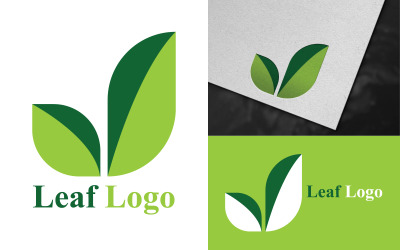 Design de modelo de logotipo de folha orgânica