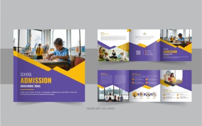 Design di brochure trifold quadrata per il ritorno a scuola o brochure del prospetto educativo