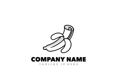 Diseño de logotipo simple de plátano de papel.