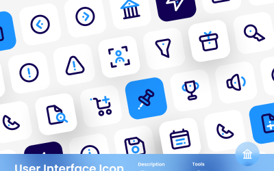 Gebruikersinterface Icon Pack overzicht tweekleurige stijl