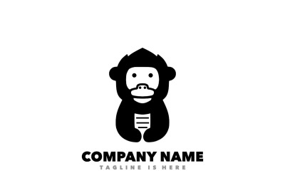 Modèle de conception de logo en papier singe