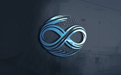 Modèle de logo abstrait en forme d&amp;#39;infini vectoriel