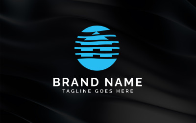 Modern ház kör otthoni logo design sablon