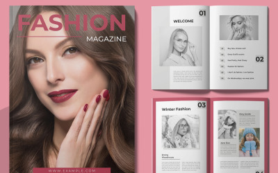 Modetijdschrift lay-out sjabloon