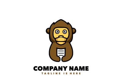 Paper monkey logo design mascot cartoon