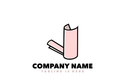 Papier eenvoudig logo ontwerpsjabloon