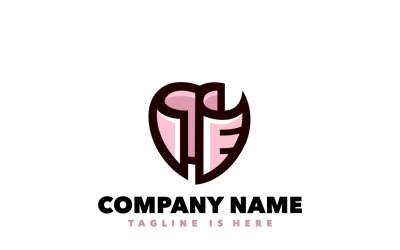 Шаблон дизайна логотипа бумажной любви