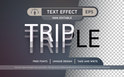 Triple - Editable Text Effect, Font Style