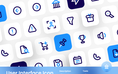 Uživatelské rozhraní Icon Pack obrys Dvoubarevný styl